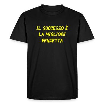 Il successo è la migliore vendetta - GLD - T-shirt Premium bio Homme - noir - Devant - Nico (187cm)