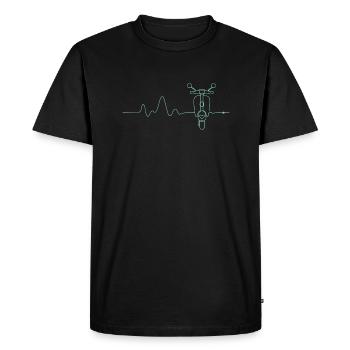 Scooter Heartbeat Pulse Line Scooter Cadeau - T-shirt Premium bio Homme - noir - Devant - Nico (187cm)