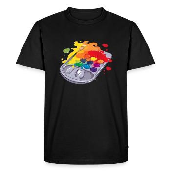 Palette de peinture n°2 - T-shirt Premium bio Homme - noir - Devant - Nico (187cm)