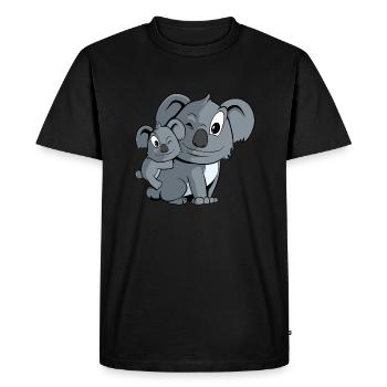 Maman et bébé koala ours - T-shirt Premium bio Homme - noir - Devant - Nico (187cm)