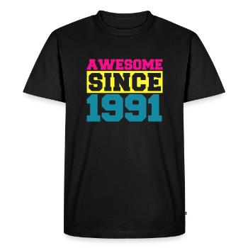 Awesome since 1991. Funny gift men women birthday - T-shirt Premium bio Homme - noir - Devant - Nico (187cm)