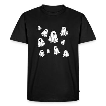 Fantômes d’Halloween - T-shirt Premium bio Homme - noir - Devant - Nico (187cm)