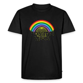 Stay Positive Street Art Urban Spray Vintage Retro - Men's Premium Organic T-Shirt - black - Front - Nico (187cm)