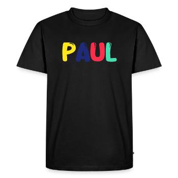 Nom - Paul - T-shirt Premium bio Homme - noir - Devant - Nico (187cm)