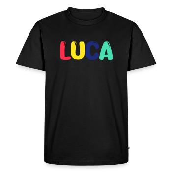 Name - Luca - Männer Premium Bio T-Shirt - Schwarz - Vorne - Nico (187cm)