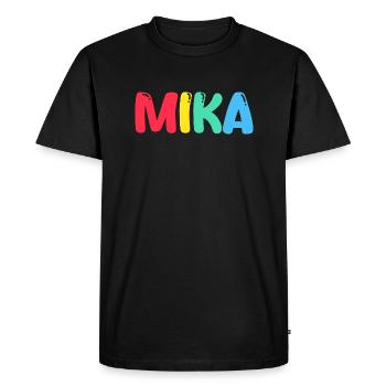 Name - M i k a - Men's Premium Organic T-Shirt - black - Front - Nico (187cm)