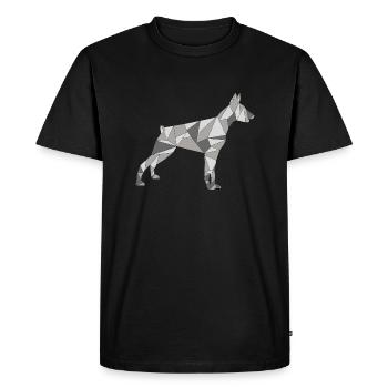 GEOMETRIC DOBERMAN - Men's Premium Organic T-Shirt - black - Front - Nico (187cm)