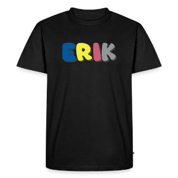 Nom - Erik - T-shirt Premium bio Homme - noir - Devant - Nico (187cm)