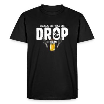Changing The World One Drop At A Time Essential Oi - Men's Premium Organic T-Shirt - black - Front - Nico (187cm)