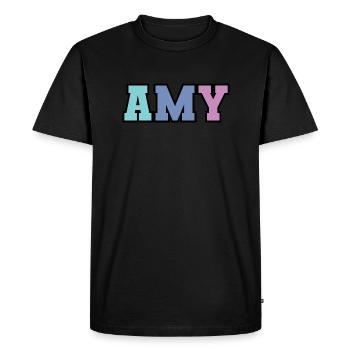 Name - Amy - Men's Premium Organic T-Shirt - black - Front - Nico (187cm)