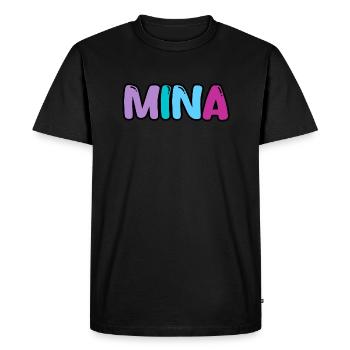 Name - Mina - Men's Premium Organic T-Shirt - black - Front - Nico (187cm)