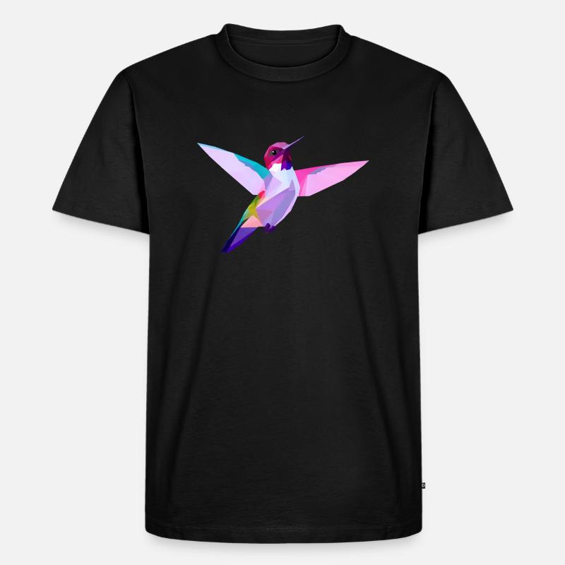 Lebendiger lilaköpfiger Vogel im Flug - Männer Premium Bio T-Shirt - Schwarz