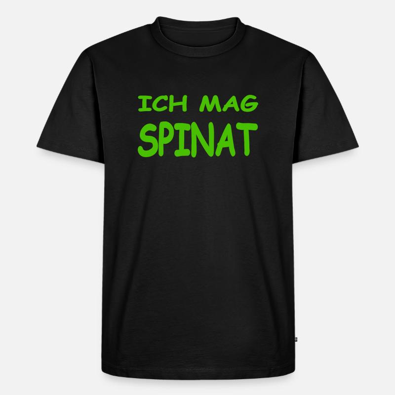 Spinat - Männer Premium Bio T-Shirt - Schwarz
