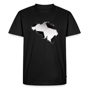 Belgique Carte Cadres Real Football - T-shirt Premium bio Homme - noir - Devant - Nico (187cm)