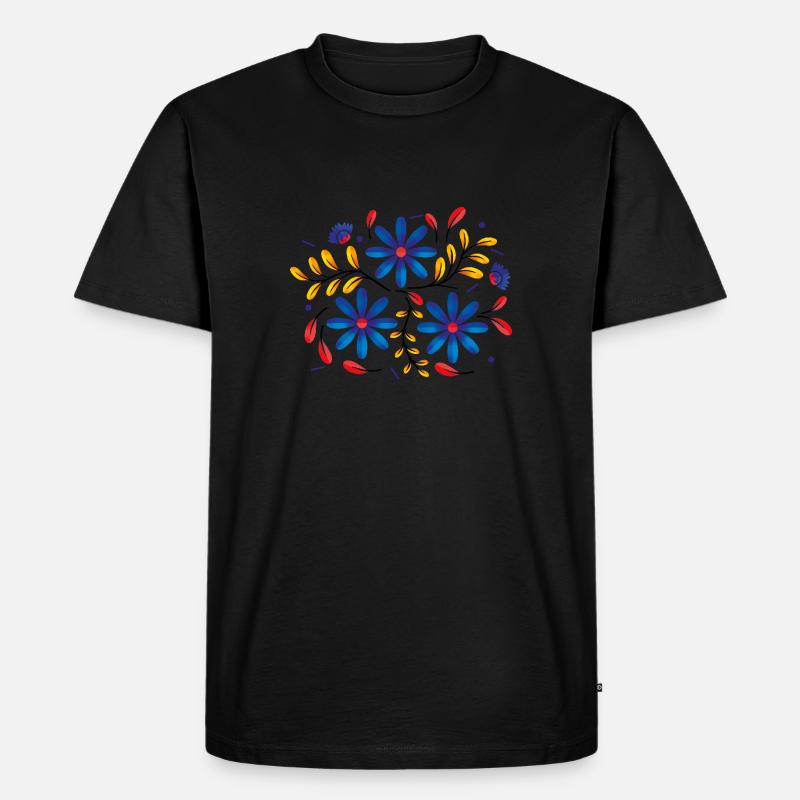 FLOWER2 - Männer Premium Bio T-Shirt - Schwarz