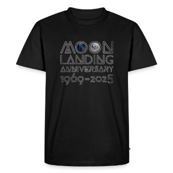 Vintage apparel of Moon Landing 56th Anniversary - Men's Premium Organic T-Shirt - black - Front - Nico (187cm)