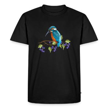 Oiseau coloré - T-shirt Premium bio Homme - noir - Devant - Nico (187cm)