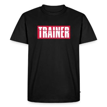 Logo de l'entraîneur rouge - T-shirt Premium bio Homme - noir - Devant - Nico (187cm)