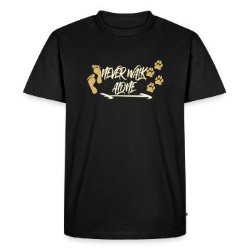 NE MARCHEZ JAMAIS SEULE - T-shirt Premium bio Homme - noir - Devant - Nico (187cm)