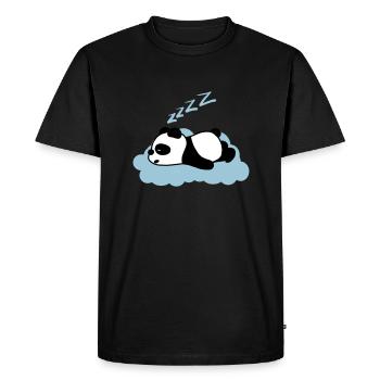 Sleepy panda - Men's Premium Organic T-Shirt - black - Front - Nico (187cm)