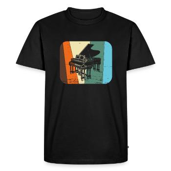 Piano à queue / Piano - T-shirt Premium bio Homme - noir - Devant - Nico (187cm)