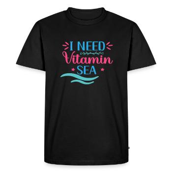J’ai besoin de Vitamin Sea - T-shirt Premium bio Homme - noir - Devant - Nico (187cm)