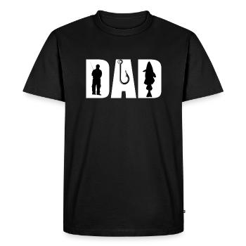 Pêche Père Papa Pêche Hameçon Pêcheur Drôle - T-shirt Premium bio Homme - noir - Devant - Nico (187cm)