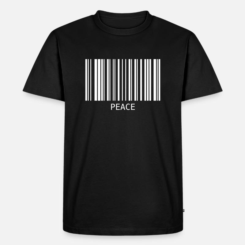 Peace Barcode Friedenszeichen Strichcode Symbol - Men's Premium Organic T-Shirt - black