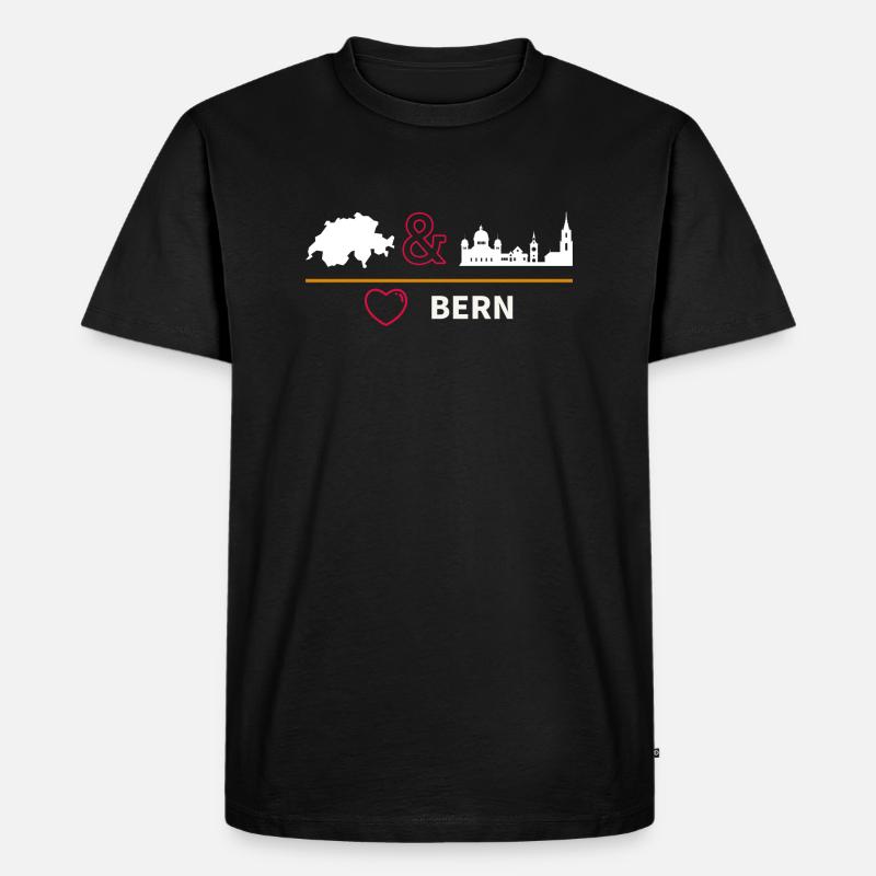 BERN - Männer Premium Bio T-Shirt - Schwarz