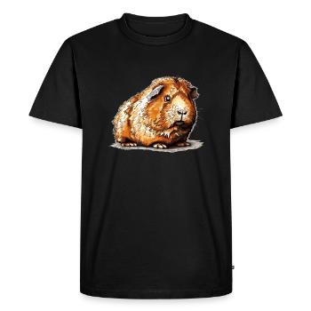 Guinea pig drawing in old retro look - Men's Premium Organic T-Shirt - black - Front - Nico (187cm)
