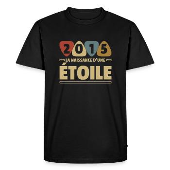 2015 date de naissance / anniversaire année 2015 - T-shirt Premium bio Homme - noir - Devant - Nico (187cm)