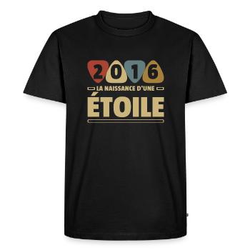 2016 date de naissance / anniversaire année 2016 - T-shirt Premium bio Homme - noir - Devant - Nico (187cm)