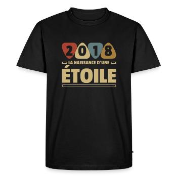2018 année de naissance / anniversaire année 2018 - T-shirt Premium bio Homme - noir - Devant - Nico (187cm)
