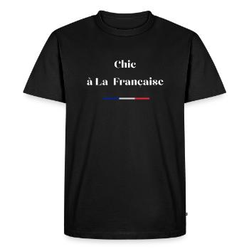 Chic à la française - T-shirt Premium bio Homme - noir - Devant - Nico (187cm)
