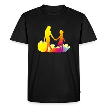 Maman et sa fille - T-shirt Premium bio Homme - noir - Devant - Nico (187cm)