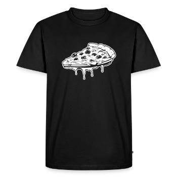 Pizza Restauration rapide Pizzeria - T-shirt Premium bio Homme - noir - Devant - Nico (187cm)