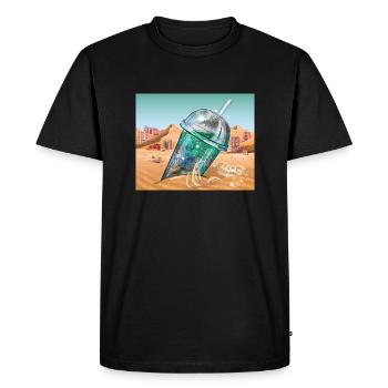 La nature dans un gobelet en plastique - BPlanet - T-shirt Premium bio Homme - noir - Devant - Nico (187cm)