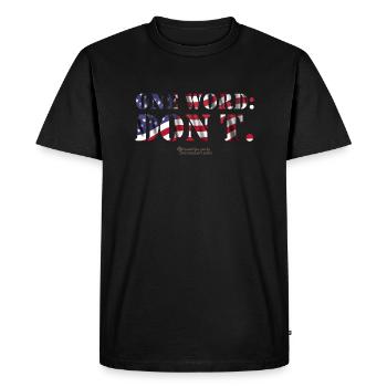 États-Unis Un mot ne le fait pas - T-shirt Premium bio Homme - noir - Devant - Nico (187cm)