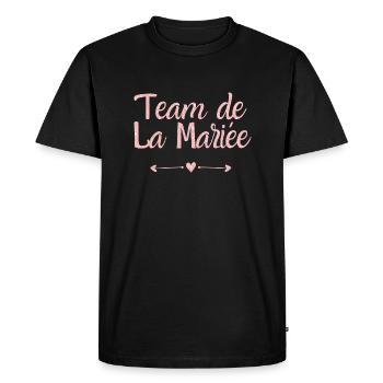 Team de la mariée rose gold - cadeau la mariée - T-shirt Premium bio Homme - noir - Devant - Nico (187cm)