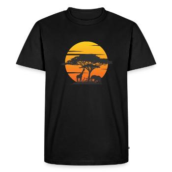 savane girage éléphant safari - T-shirt Premium bio Homme - noir - Devant - Nico (187cm)