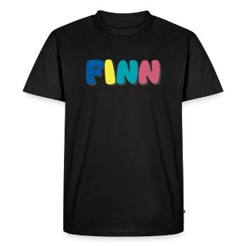 Name - Finn - Männer Premium Bio T-Shirt - Schwarz - Vorne - Nico (187cm)