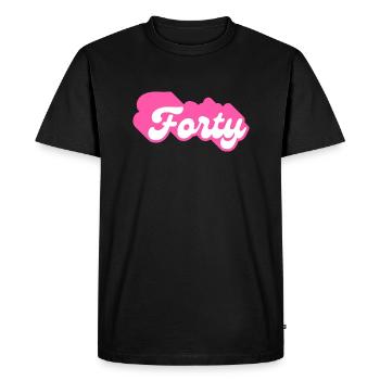 Forty Birthday - 40th Birthday Retro Pink - Men's Premium Organic T-Shirt - black - Front - Nico (187cm)