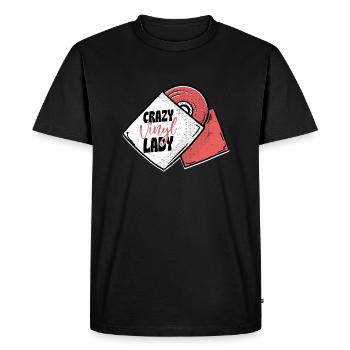 Crazy Vinyl Lady Record Vintage Fan - T-shirt Premium bio Homme - noir - Devant - Nico (187cm)
