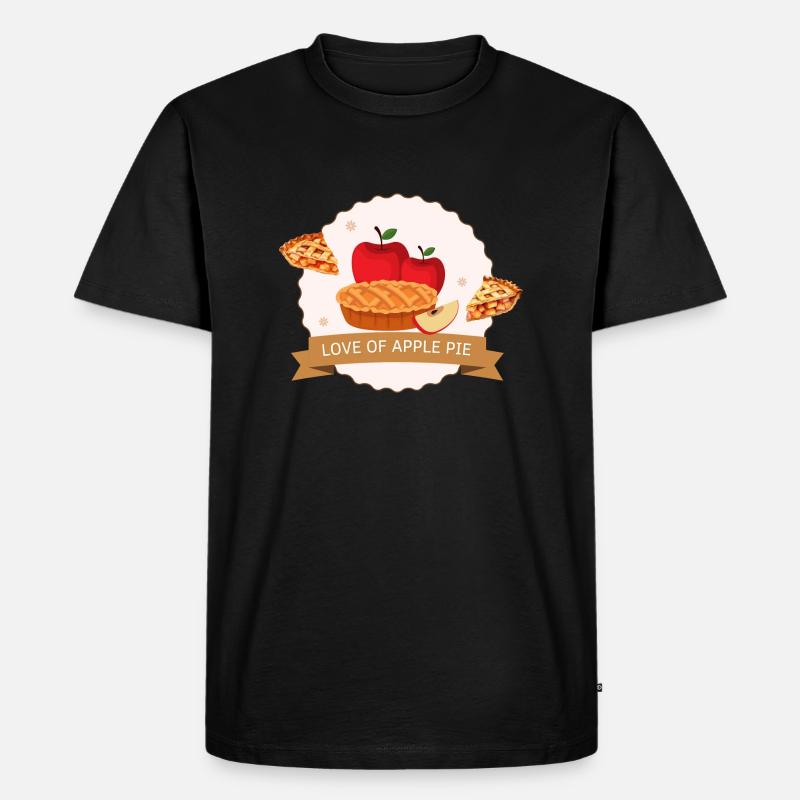 Apfelkuchen leckeres Dessert - Männer Premium Bio T-Shirt - Schwarz