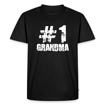Premier 1# Hashtag Grand-mère Grand-mère Grand-mère Amour - T-shirt Premium bio Homme - noir - Devant - Nico (187cm)