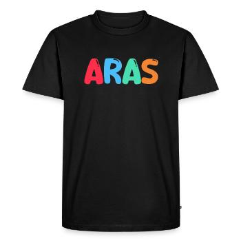 Nom - Aras - T-shirt Premium bio Homme - noir - Devant - Nico (187cm)