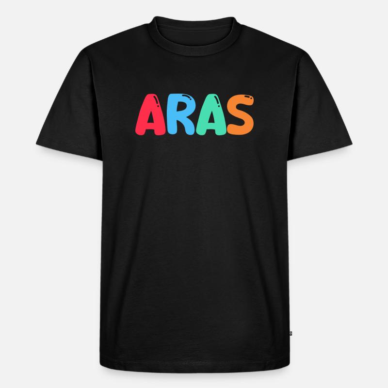 Name - Aras - Männer Premium Bio T-Shirt - Schwarz
