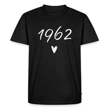 1962 coeur anniversaire - T-shirt Premium bio Homme - noir - Devant - Nico (187cm)