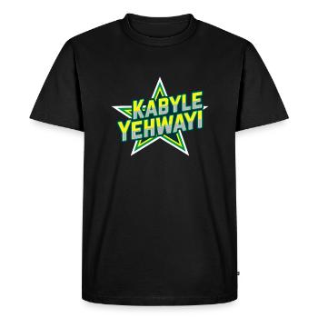 Kabyle Yehwayi (Kabyle well done, I want it) - Men's Premium Organic T-Shirt - black - Front - Nico (187cm)