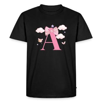 Lettre a rose nuages - T-shirt Premium bio Homme - noir - Devant - Nico (187cm)